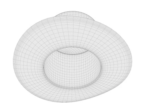 Top hat red 04 3D Model