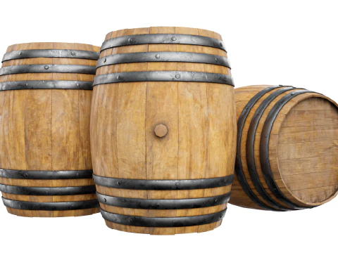 木製バレル 3Dモデル