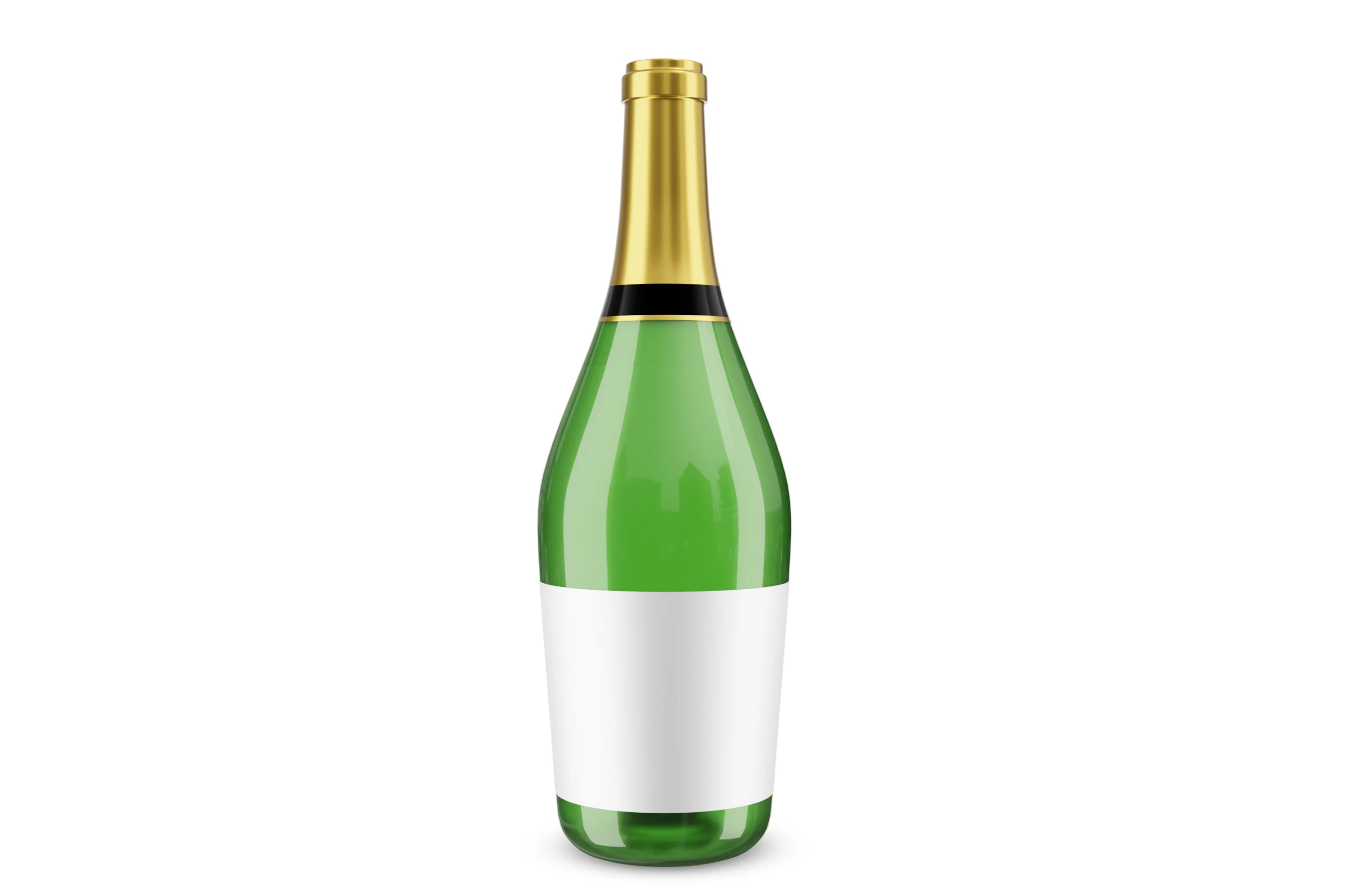 Champagne bottle 03 3D Model .c4d .max .obj .3ds .fbx .stl .blend