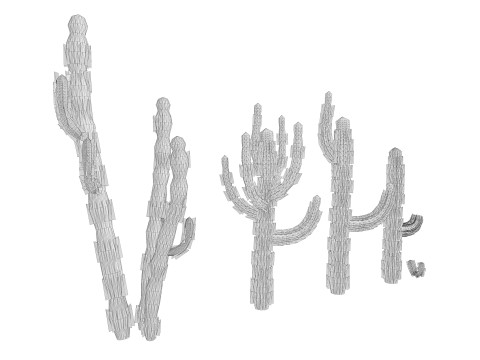5 Cactus low-poly Model 3D