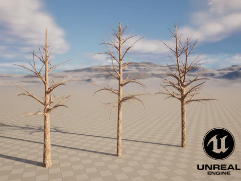 3 Dead Trees Pack 3D Model
