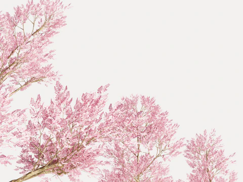 4 Pink Tree 3D Model