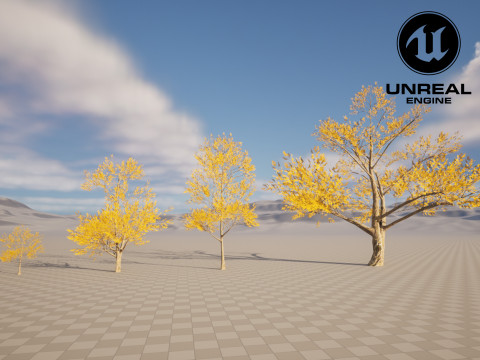 4 Yellow Tree Modello 3D