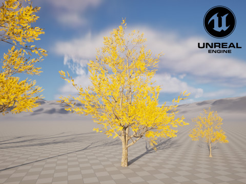 4 Yellow Tree Modello 3D