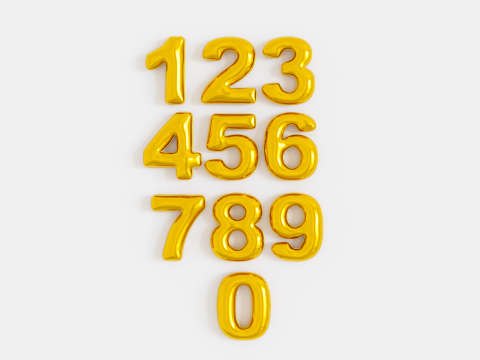 Balloons Number Modelo 3D