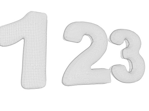Balloons Number Modello 3D