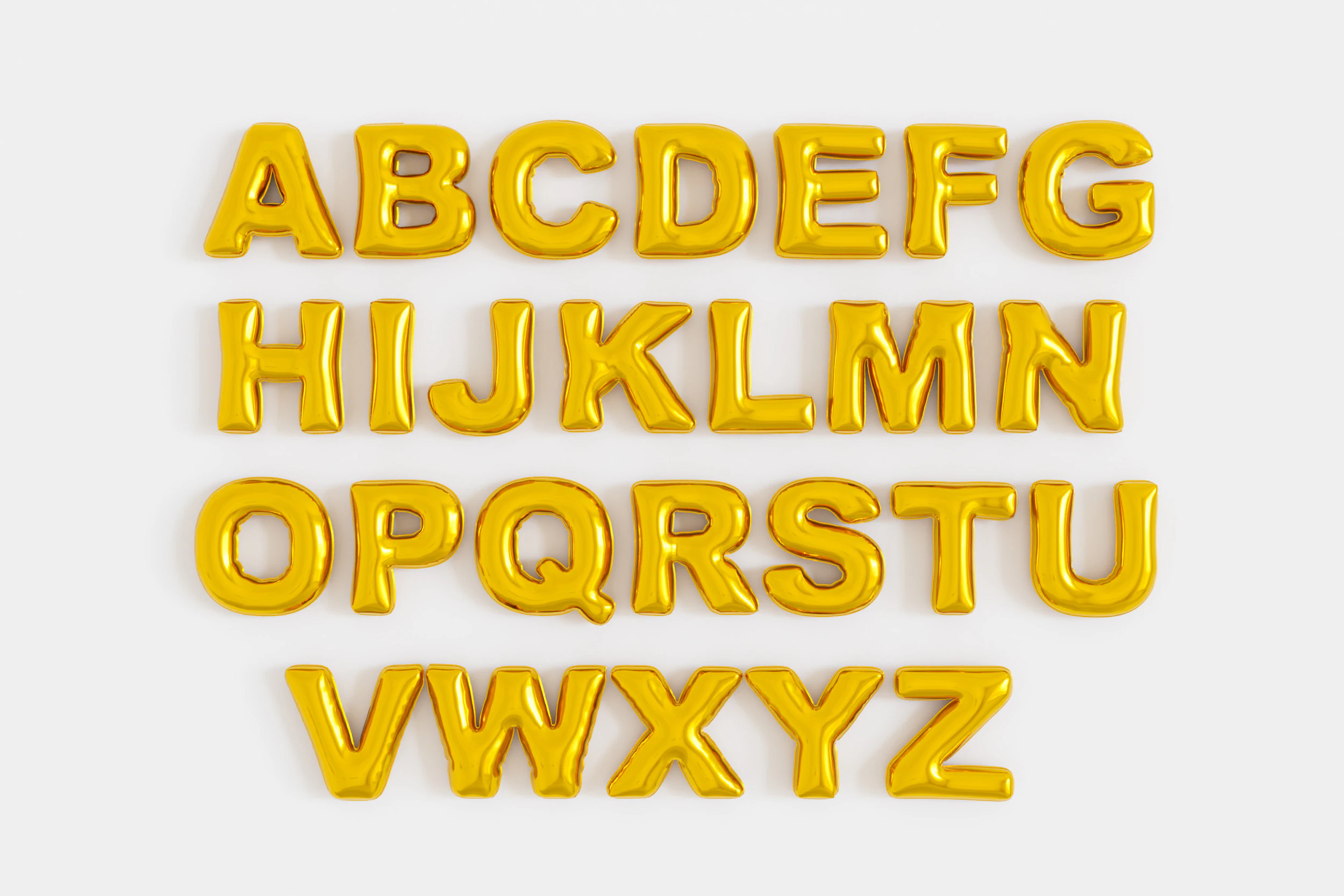 Balloons Alphabet 3D Model .c4d .max .obj .3ds .fbx .stl .blend 