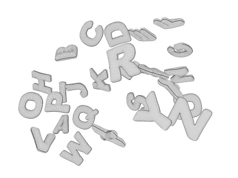 Balloons Alphabet 3D Model