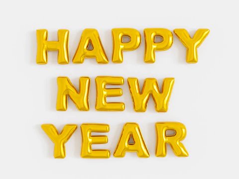 नया साल मुबारक हो गुब्बारा 3D मॉडल