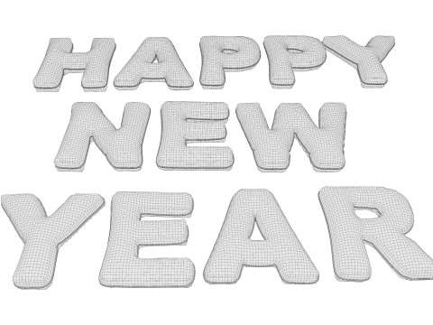 Happy New Year Balloon Modelo 3D