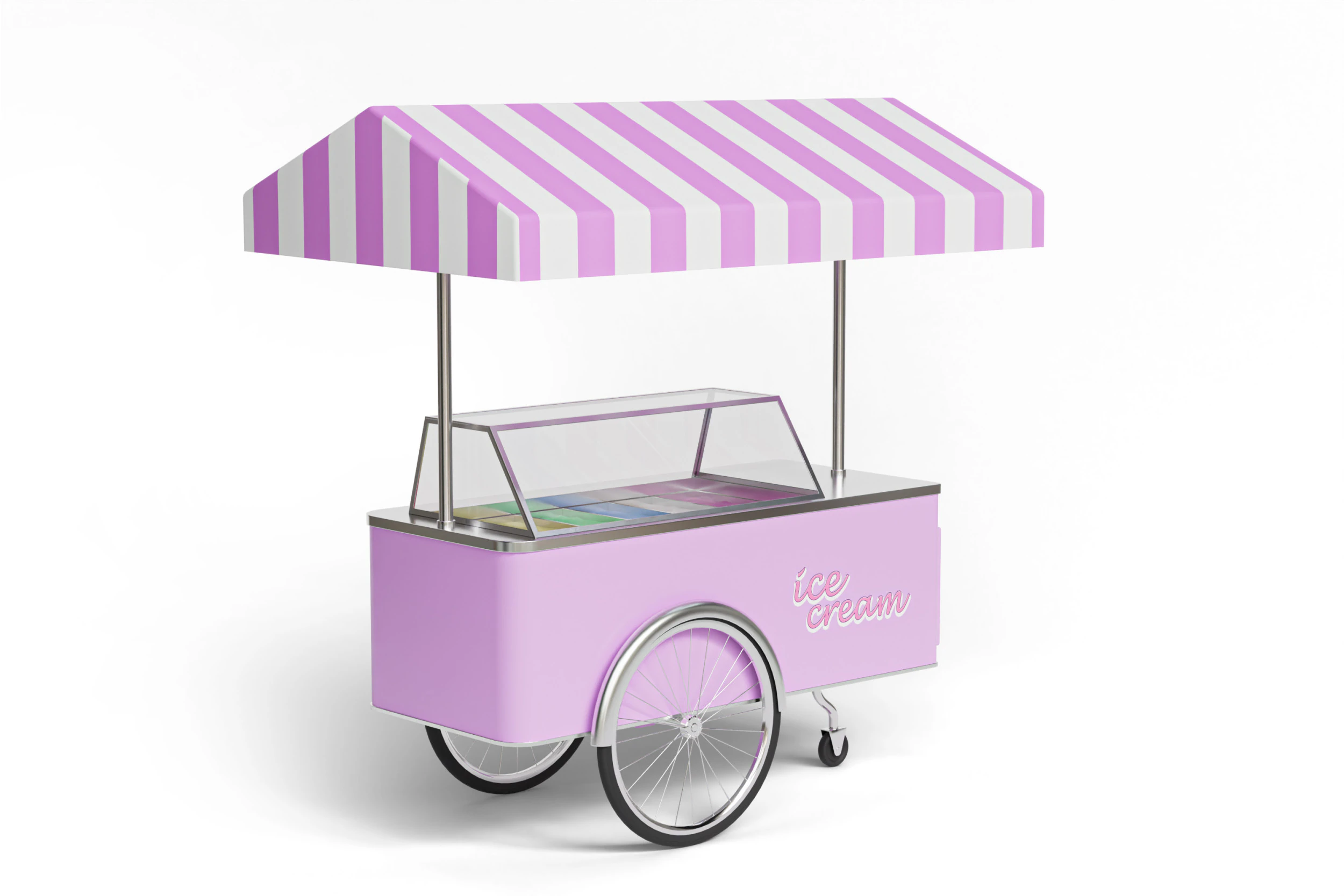 Ice cream cart 01 3D Model .c4d .max .obj .3ds .fbx .stl .blend 