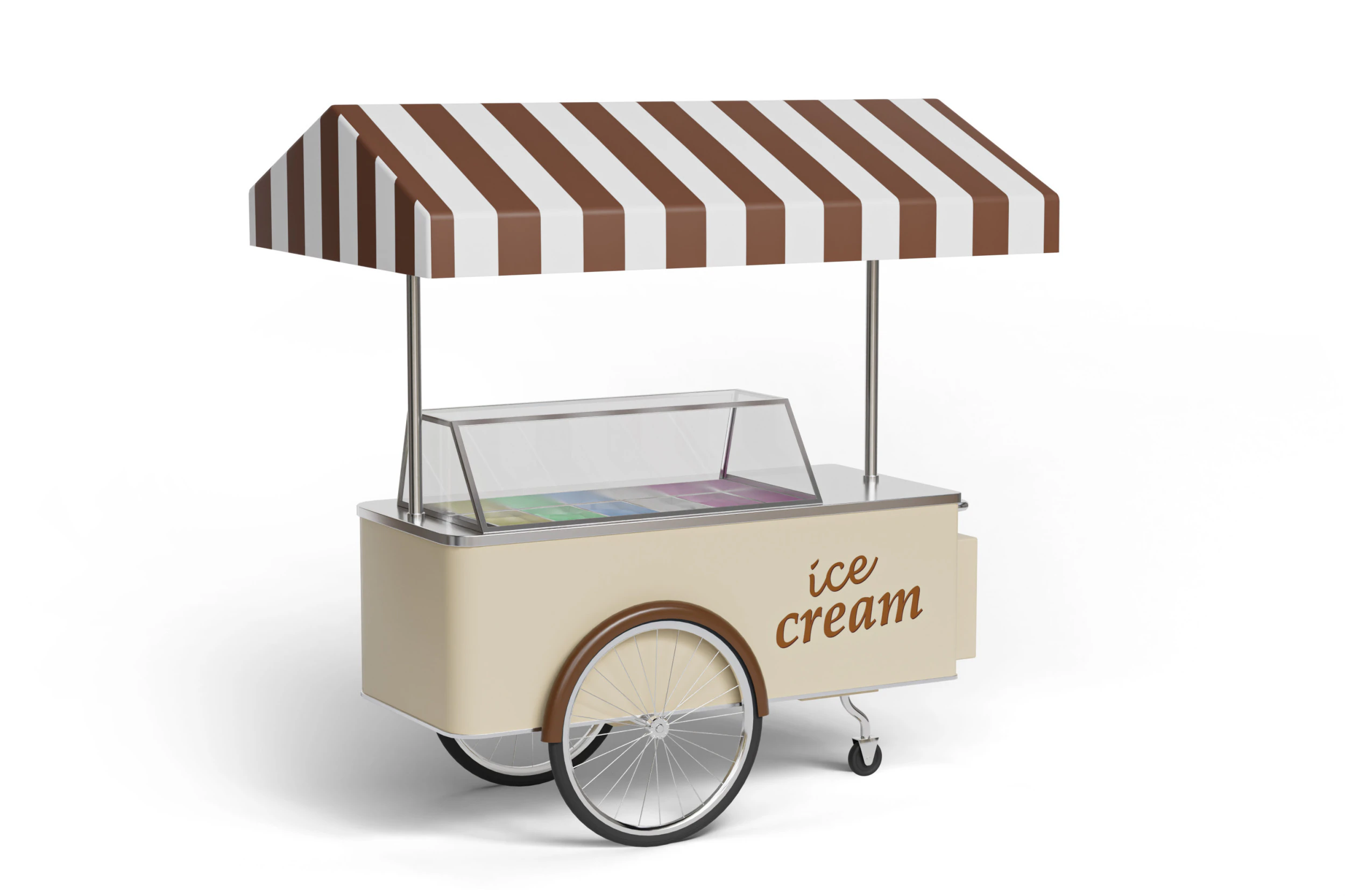 Ice cream cart 02 3D Model .c4d .max .obj .3ds .fbx .stl .blend