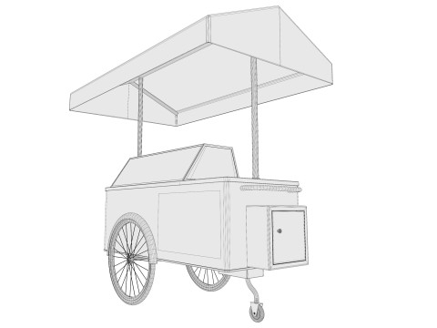 Ice cream cart 02 3D मॉडल