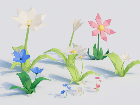 Low-Poly Forest Nature Assets Modello 3D