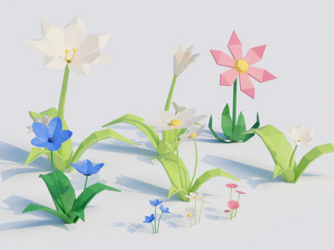 Low-Poly Forest Nature Assets 3D Model