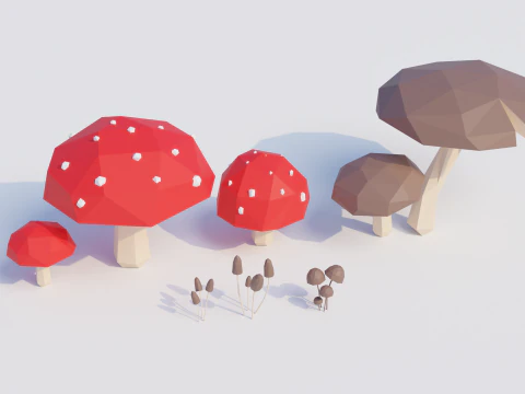 Low-Poly Forest Nature Assets 3D Model