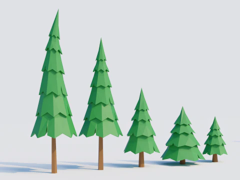 Low-Poly Forest Nature Assets 3D Model
