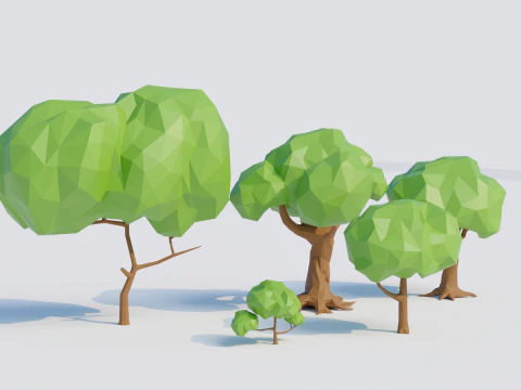Low-Poly Forest Nature Assets 3D Model