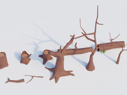 Low-Poly Forest Nature Assets 3D Model