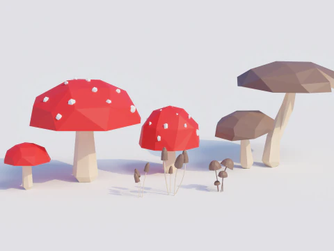 Low-Poly Forest Nature Assets 3D Model