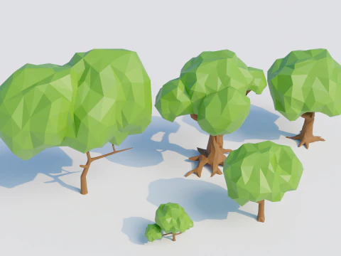 Low-Poly Forest Nature Assets 3D Model