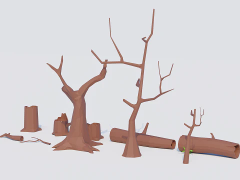 Low-Poly Forest Nature Assets 3D Model