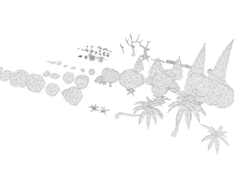 Low-Poly Forest Nature Assets 3D Model