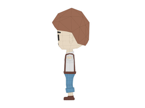 Low-Poly young boy character 3D Model