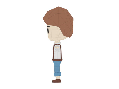 Low-Poly young boy character 3D Model