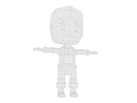 Low-Poly young boy character 3D Model