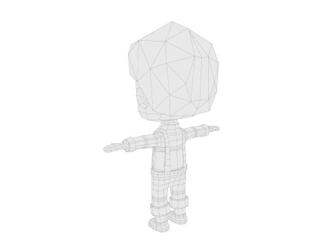 Low-Poly young boy character 3D Model