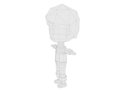 Low-Poly young boy character 3D Model