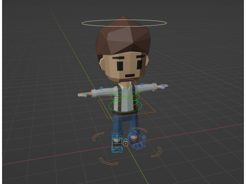 Low-Poly young boy character 3D Model