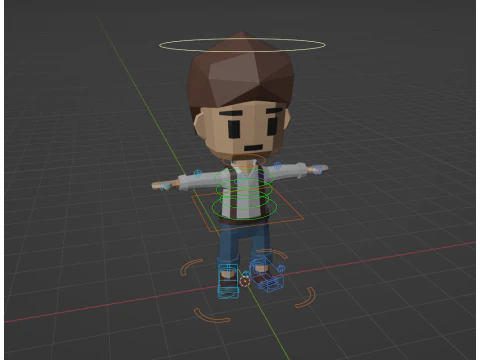 Low-Poly young boy character 3D Model