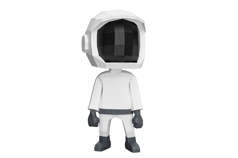 Low-Poly SPACESUIT 3D Model .c4d .max .obj .3ds .fbx .stl .blend 