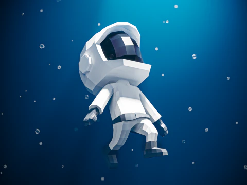 Low-Poly SPACESUIT 3D Model