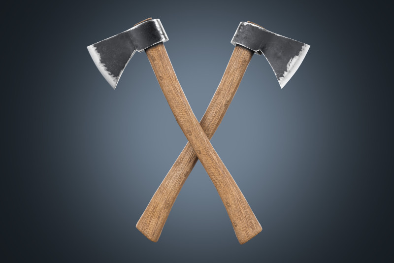 Wood Axe - Game Ready PBR low-poly 3D Model .c4d .max .obj .3ds .fbx .stl .blend 