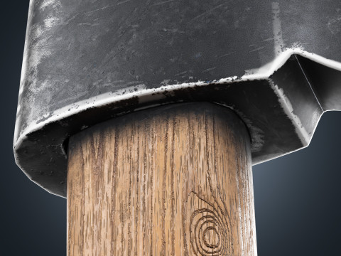 Wood Axe - Game Ready PBR low-poly 3D Model