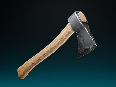 Wood Axe - Game Ready PBR low-poly 3D Model