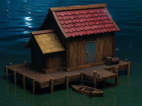 Wooden Fishing House 3D-Modell