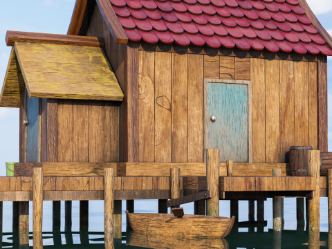 Wooden Fishing House 3D-Modell
