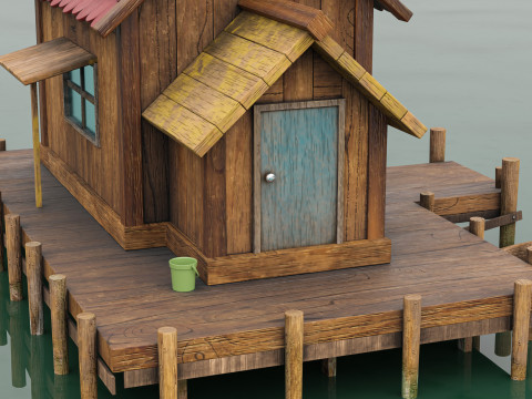 Wooden Fishing House 3D-Modell