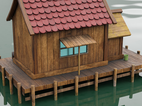Wooden Fishing House 3D-Modell