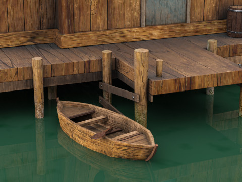 Wooden Fishing House 3D-Modell