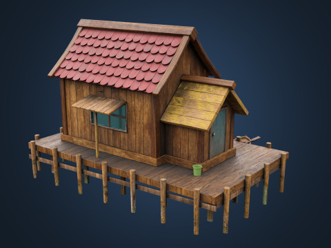 Wooden Fishing House 3D-Modell