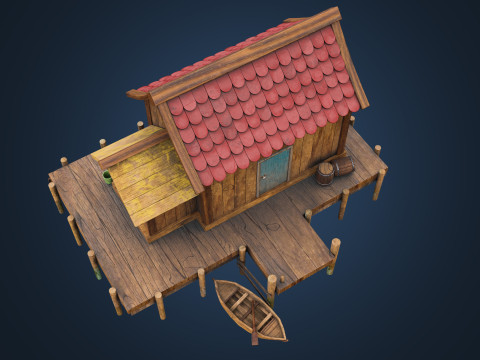 Wooden Fishing House 3D-Modell