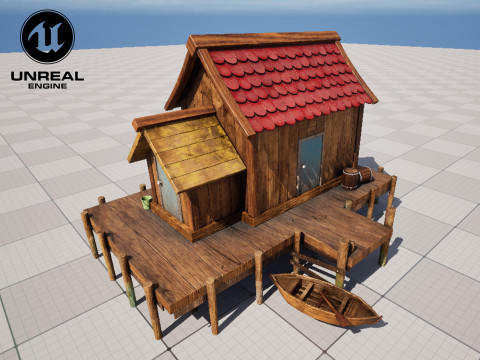 Wooden Fishing House 3D-Modell