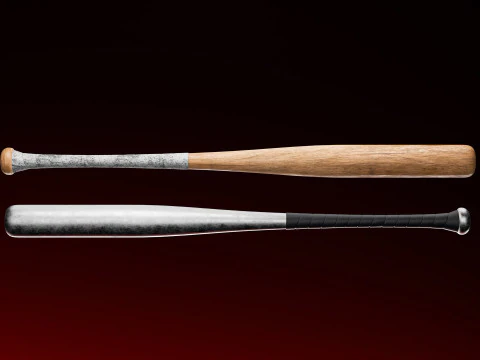 Бейсбольные биты низкополигональные 3D Модель