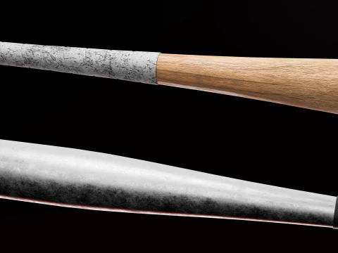 Baseball Bats Low-poly 3D Model