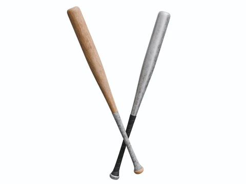 Baseball Bats Low-poly 3D Model
